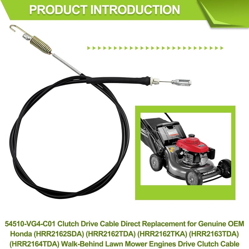 Valorup 54510-VG4-C01 Lawn Mower Engines Drive Clutch Cable Replacement for Honda HRR2162SDA,HRR2162TDA,HRR2162TKA,HRR2163TDA,HRR2164TDA Parts,Replaces 290-982 - Image 3